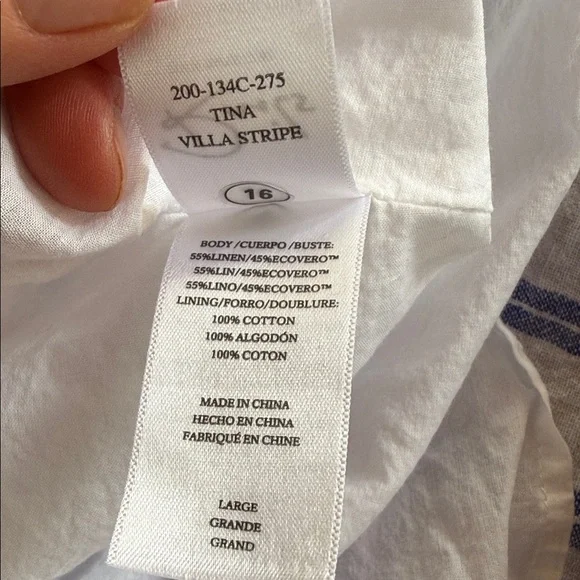 Rails Tina Villa striped dress size L. Blue & White striped Maxi Dress - Picture 8 of 13